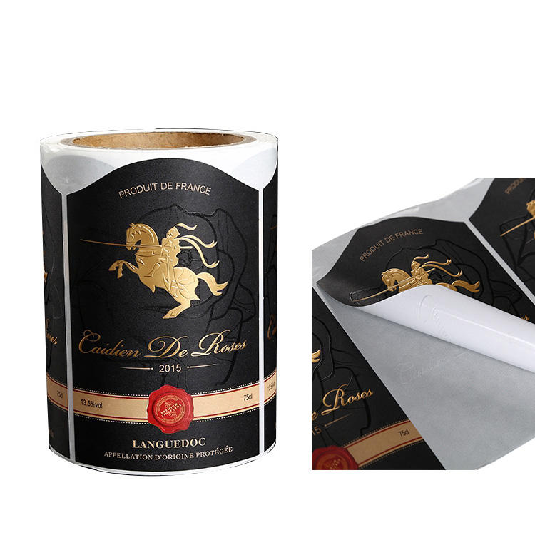 Gold foil embossed bottle label